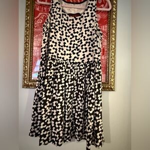 Retro Black and White Floral Women's Mini Dress